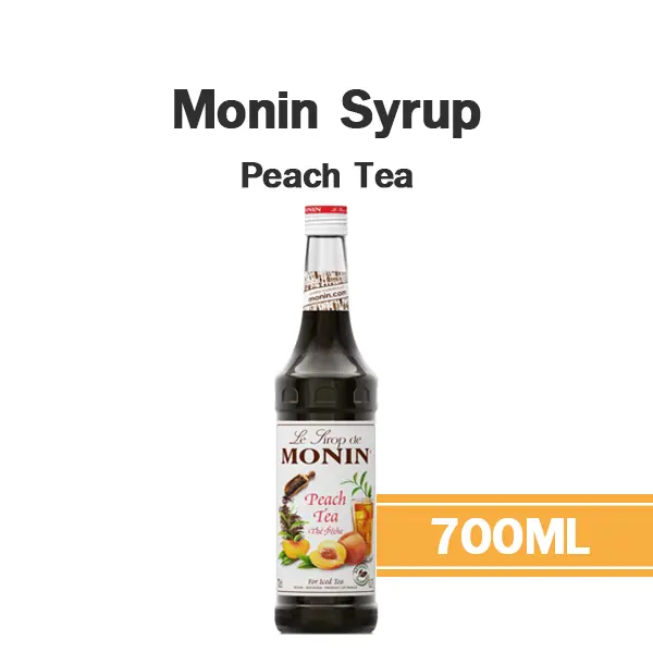 ไซรัป MONIN Syrup Peach Tea 700 มล. (โมนิน) สำหรับกาแฟ ชา และเครื่องดื่ม