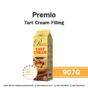 Premio Tart Cream Filling พรีมิโอ ทาร์ตครีมฟิลลิ่ง น้ำทาร์ตไข่สำเร็จรูป 907G ***จัดส่งทางรถแช่เย็นเท่านั้น***