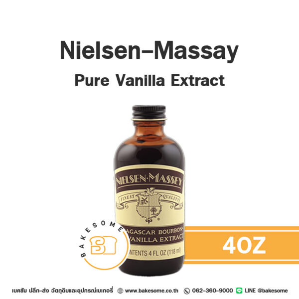 NIELSEN-MASSEY Madagasgar Bourbon Pure Vanilla Extract วานิลลาแท้สกัด 4OZ (118ML)