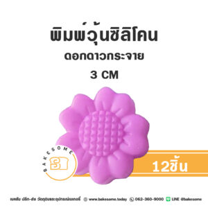 พิมพ์วุ้นซิลิโคนดอกดาวกระจาย 3CM (12ชิ้น)